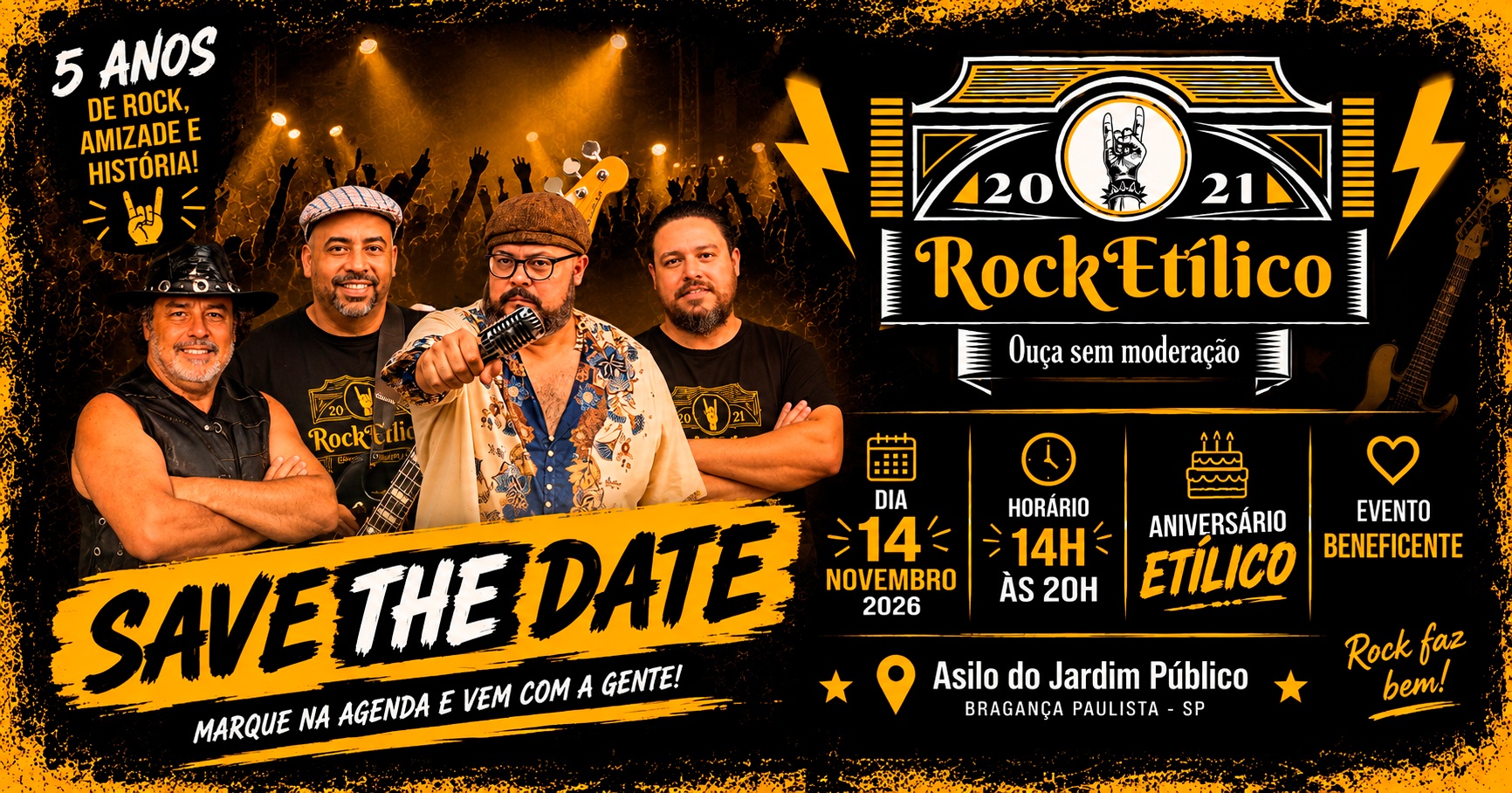 Aniversário RockEtílico - 5 Anos de Rock, Amizade e História | Evento Beneficente
