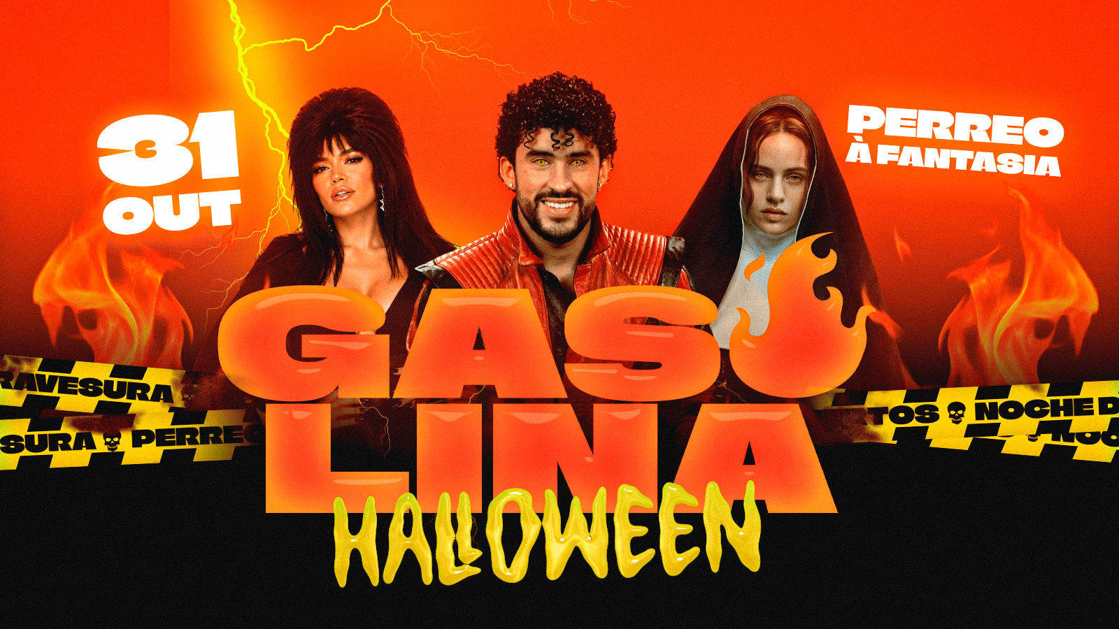 Imagem da fonte — Gasolina: Perreo De Halloween | Reggaeton & Música Latina | 31.10 (Sábado)