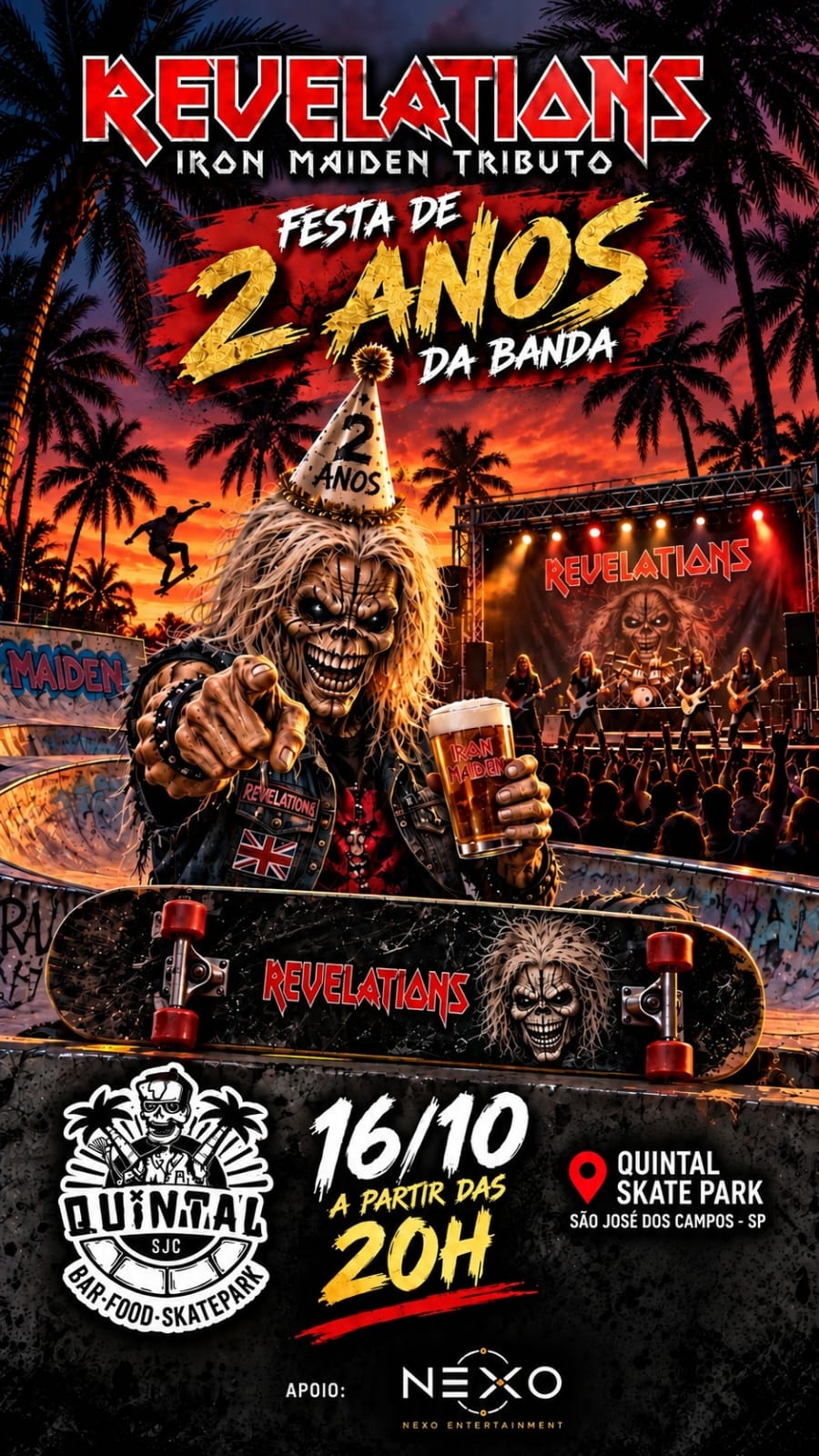 16/10 - Show REVELATIONS  |  Tribute Iron Maiden  | Ao Vivo no Quintal Skate Park - São José dos Campos, SP