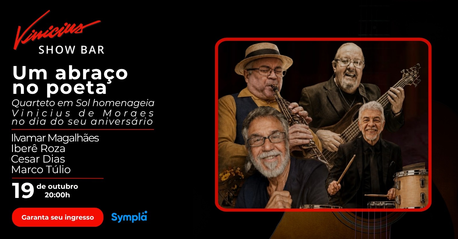 UM ABRAÇO NO POETA - Quarteto em Sol homenageia Vinicius de Moraes no dia do seu Aniversário