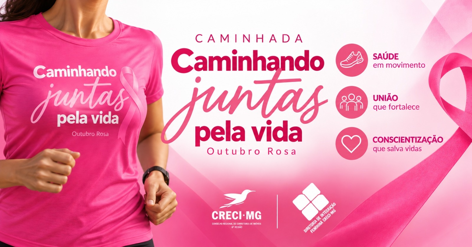 Imagem da fonte — Caminhada Outubro Rosa - CRECI-MG