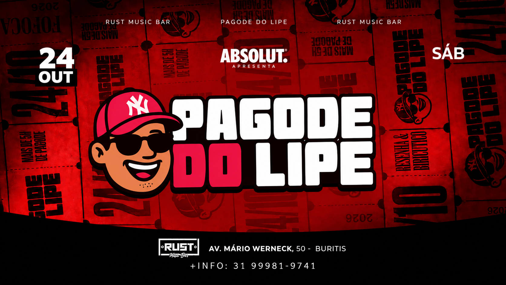 Imagem da fonte — PAGODE DO LIPE | RUST MUSIC BAR | 24 OUT | 21H