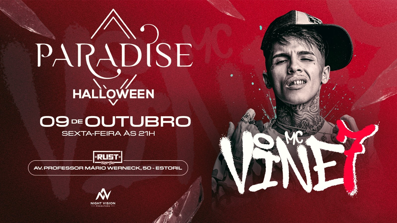 Imagem da fonte — PARADISE HALLOWEEN - VINE7 | RUST MUSIC BAR | 09 OUT