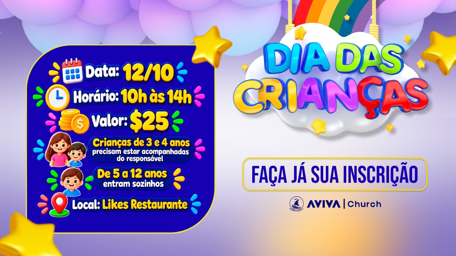 Dia das Crianças AVIVA WORLD CHURCH