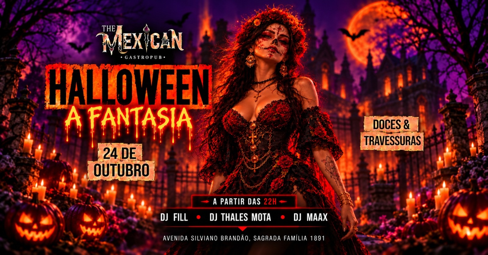Imagem da fonte — 24/OUT/SAB| HALLOWEEN A FANTASIA & DIA DE LOS MUERTOS | THE MEXICAN c/ DJs & Rodada Dupla