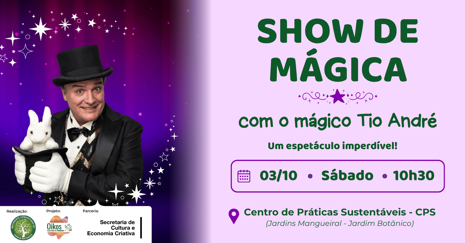 Source image — Show de Mágica com Tio André - Feira da Troca de Brinquedos e Livros Usados