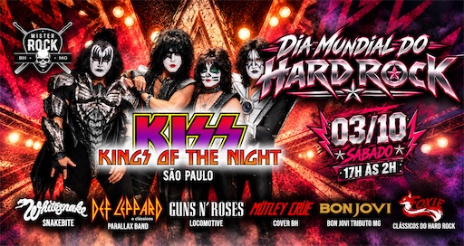 Imagem da fonte — 03/10 - Dia Mundial do Hard Rock: Kiss Cover SP, Guns'n Roses, Bon Jovi, Motley Crue, Whitesnake