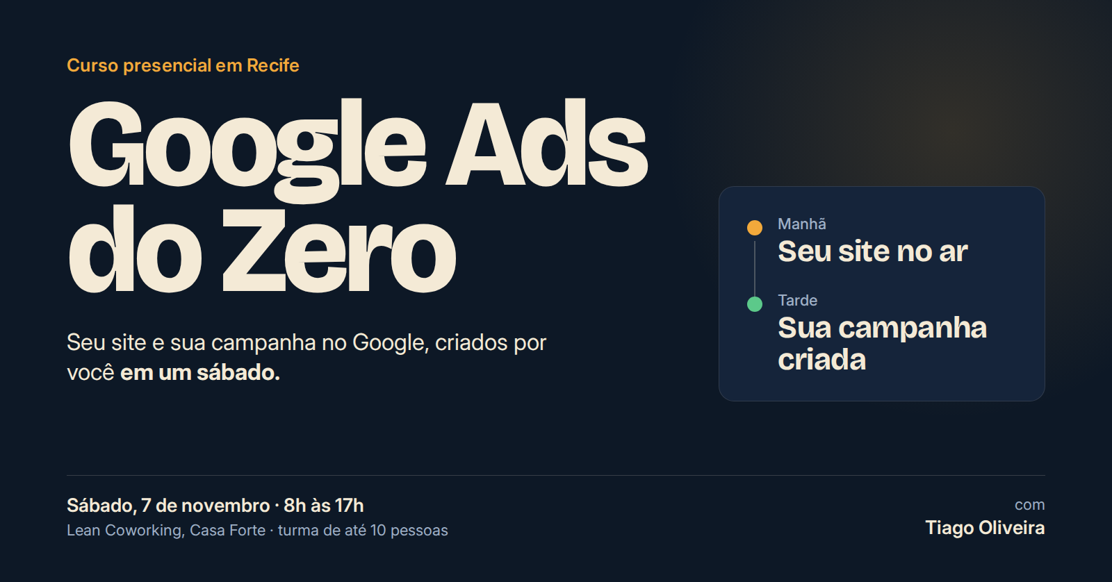 Imagem da fonte — Curso Google Ads do Zero seu site e sua campanha criados em um sábado