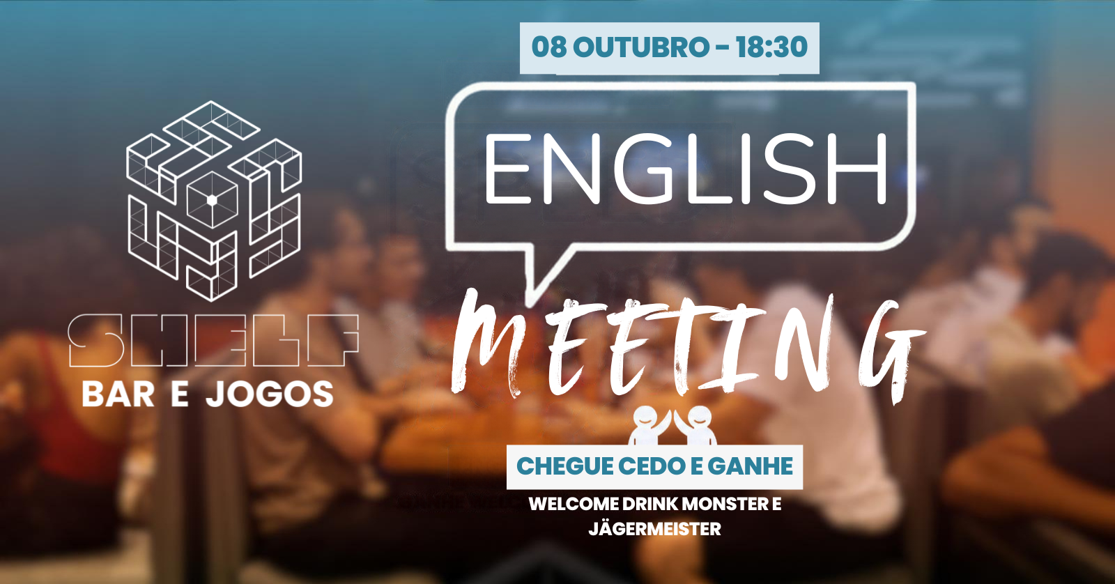 English Meeting na Shelf Bar e Jogos