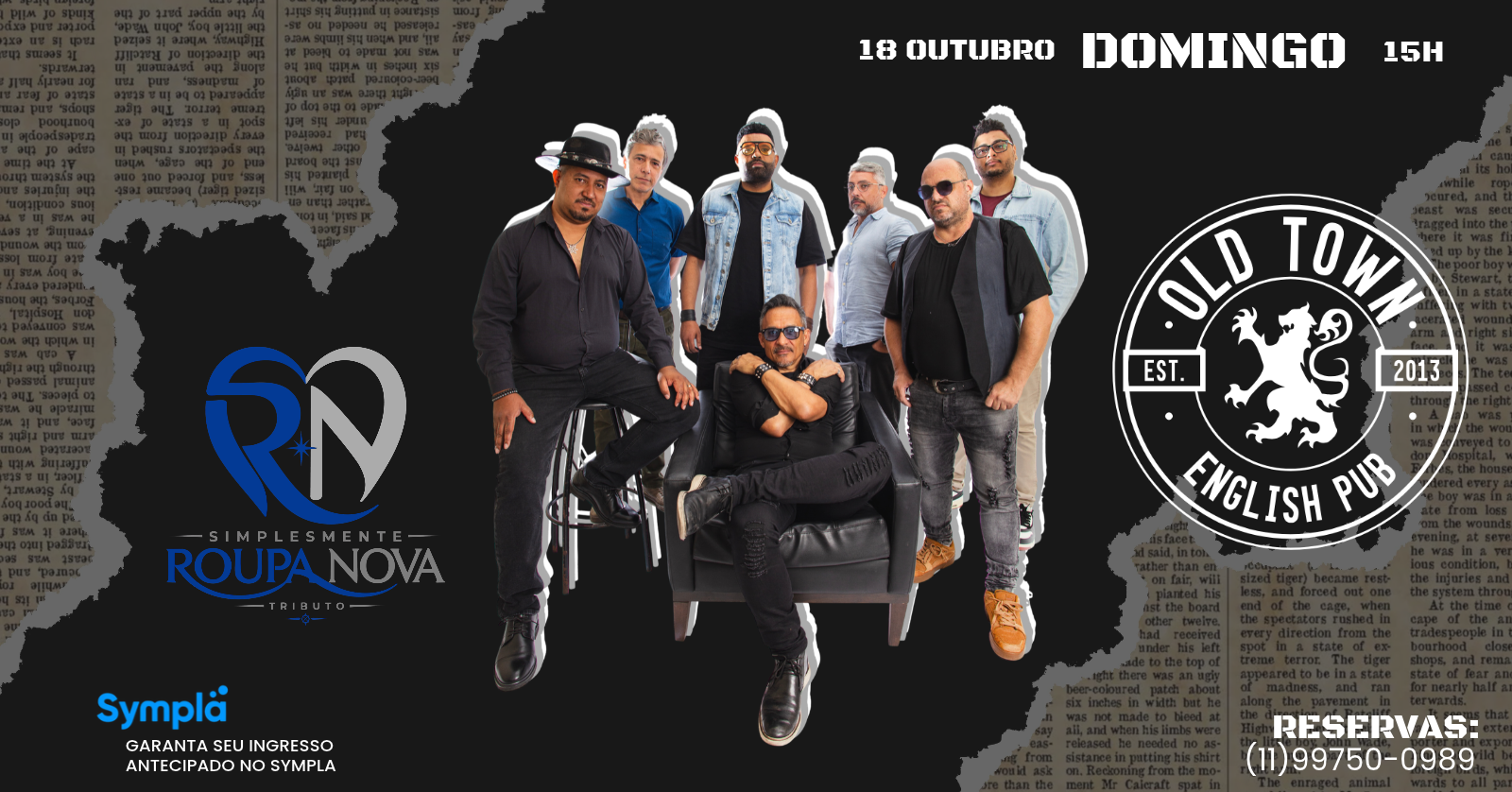 Simplesmente Roupa Nova - Tributo | Old Town - Santo André, SP
