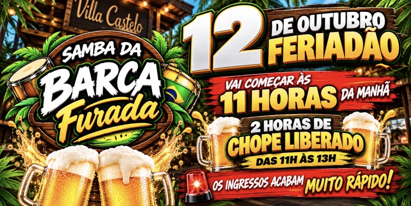 Imagem da fonte — 12/10 FERIADÃO EDIÇÃO ESPECIAL SAMBA DA BARCA FURADA COM FABINHO DO TERREIRO