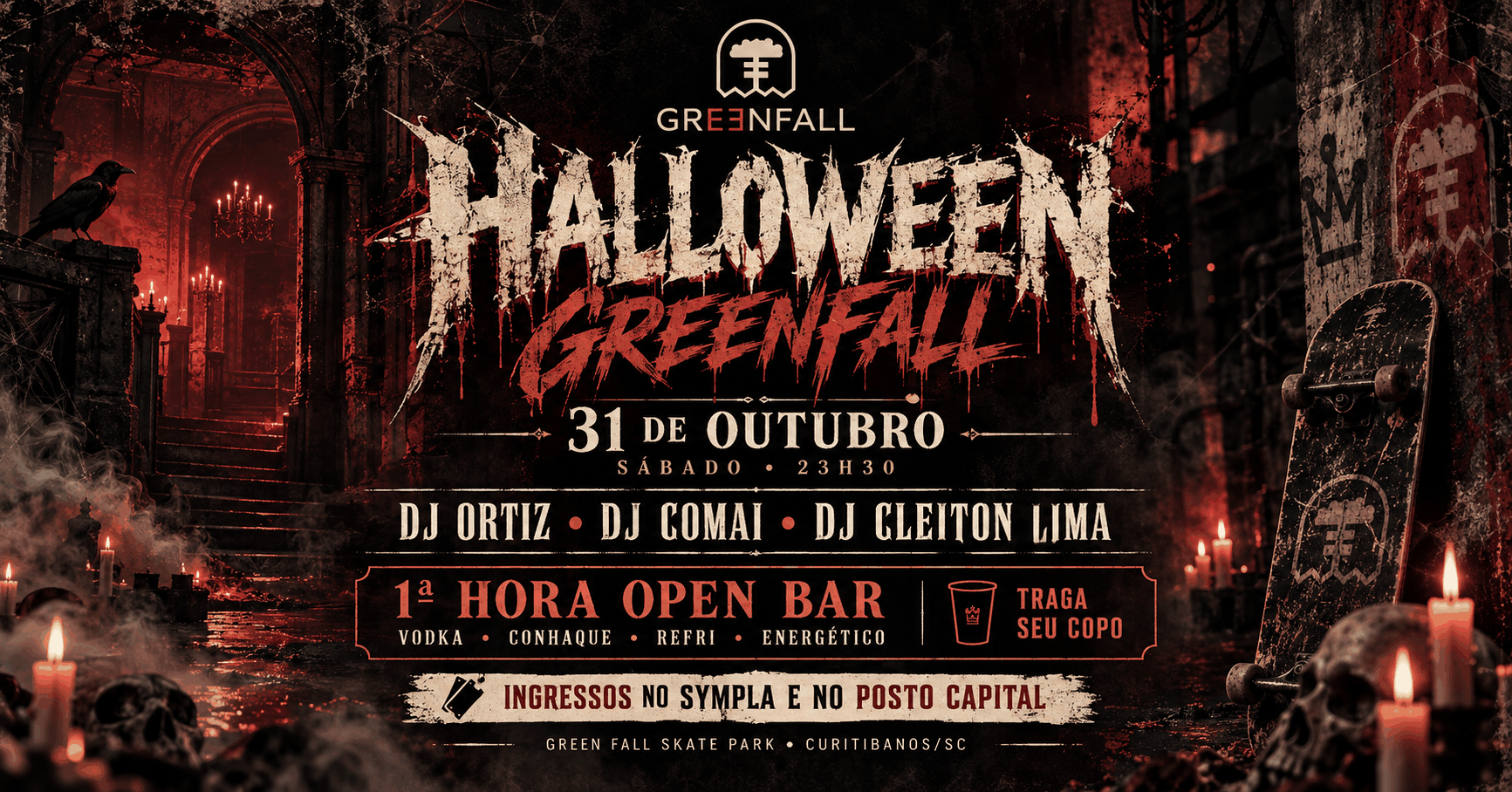 31/10 SABADO HALLOWEEN GREENFALL - Curitibanos, SC