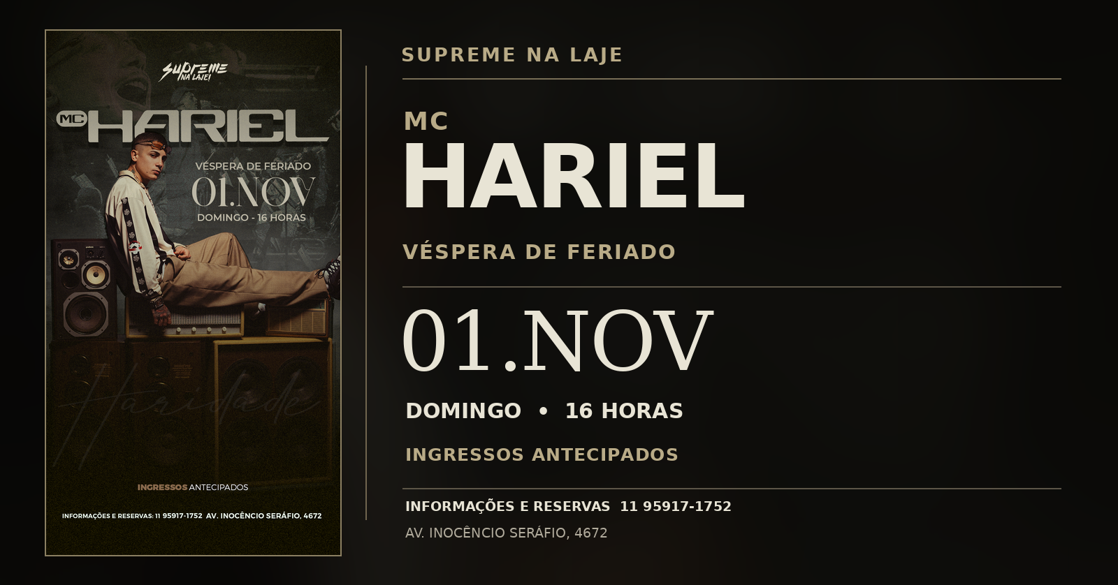 HARIEL NA LAJE - Carapicuíba, SP
