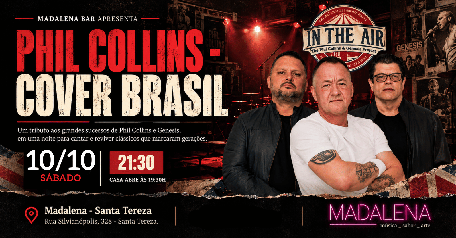 Imagem da fonte — PHILL COLLINS COVER BRASIL - IN THE AIR - RESERVAS DE MESA WHATSAPP (31) 99699-1698