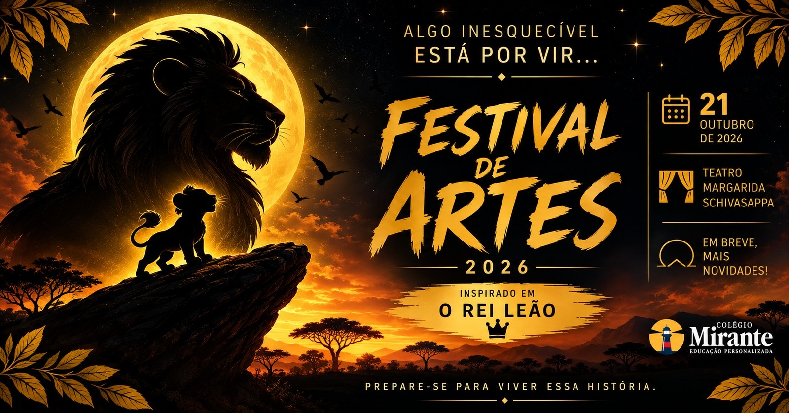 FESTIVAL DE ARTES COLÉGIO MIRANTE 2026 - REI LEÃO