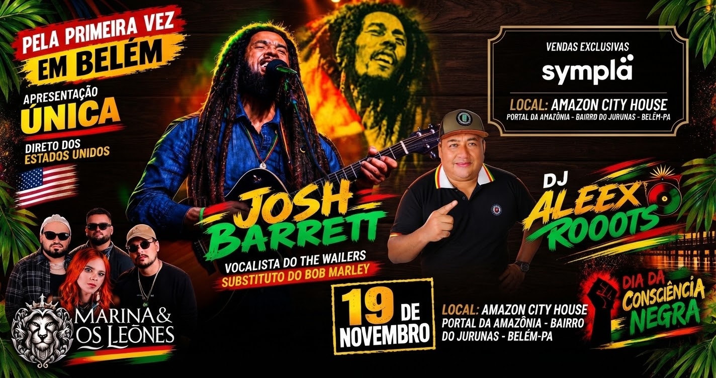 Imagem da fonte — Homenagem a Bob Marley com Josh Barrett, ex-vocalista do The Wailers.