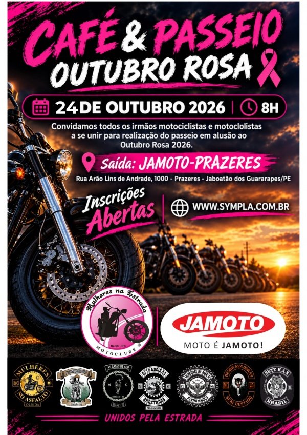 Imagem do evento CAFÉ e PASSEIO MOTOCICLISTICO - OUTUBRO ROSA 2026