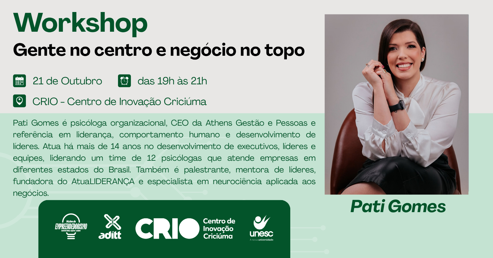 Imagen de la fuente — Workshop Gente no centro e negócio no topo