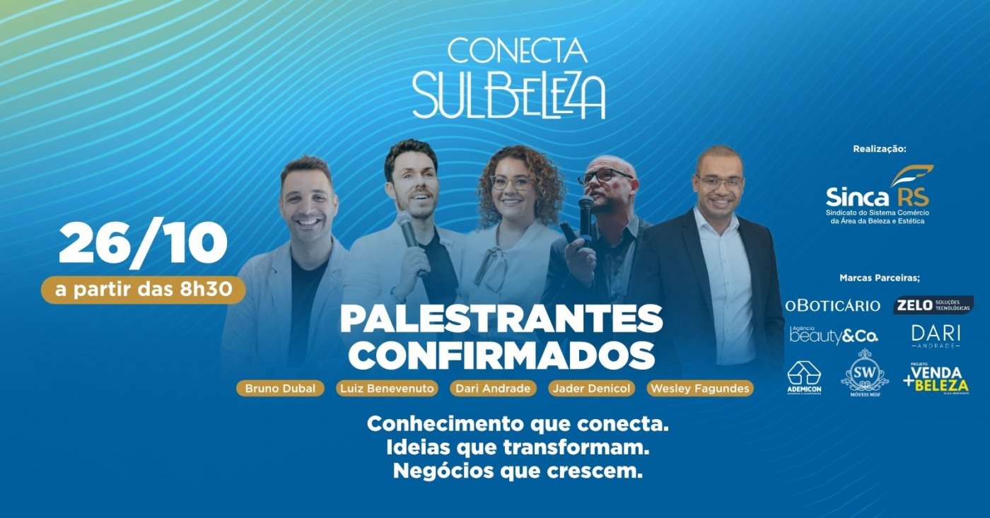 Imagem publicada pela fonte para Conecta Sul Beleza 2026 Negócios