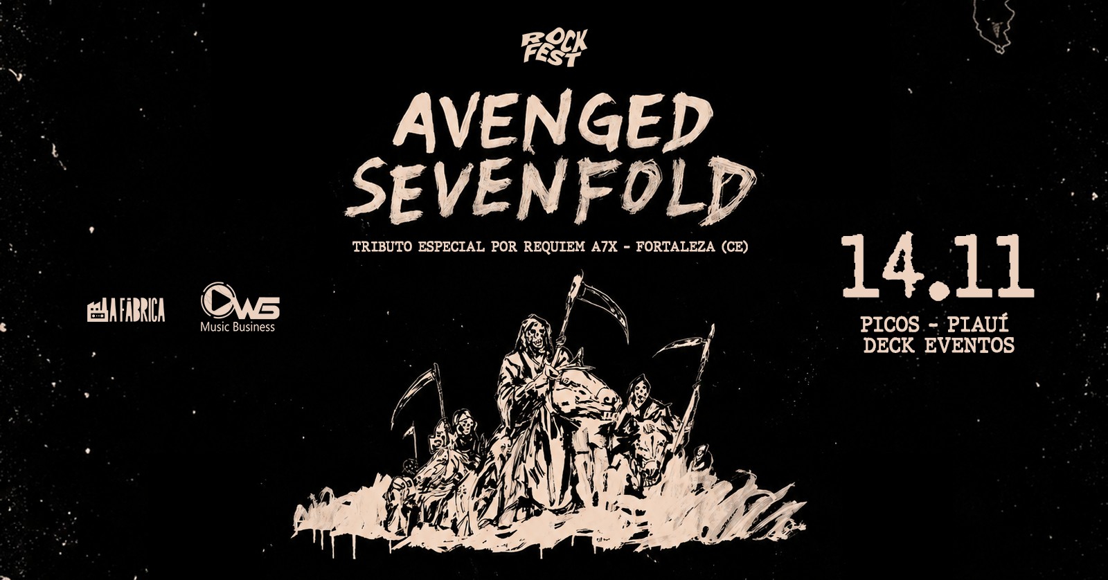 Especial Avenged Sevenfold - Requiem A7X - 14 de Novembro - Deck Eventos - Picos (PI) - Picos, PI
