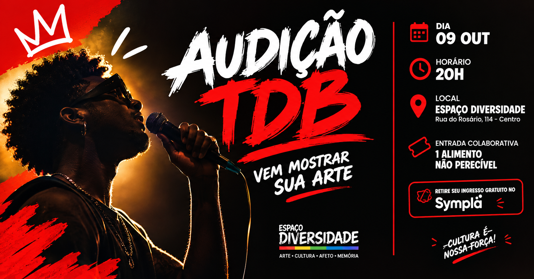 Source image — AUDIÇÃO TDB - VEM MOSTRA SUA ARTE - 09 DE OUT 20H