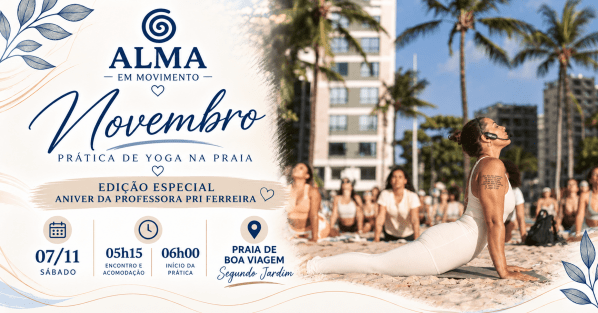 Imagem do evento Alma em  Movimento|Yoga na Praia (Edição especial Novembro)