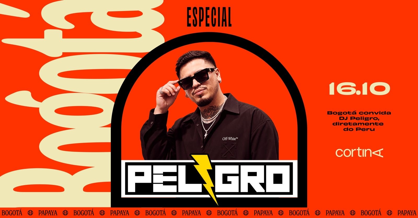 Imagem da fonte — Bogotá + DJ Peligro (Peru) | 16.10 | CORTINA