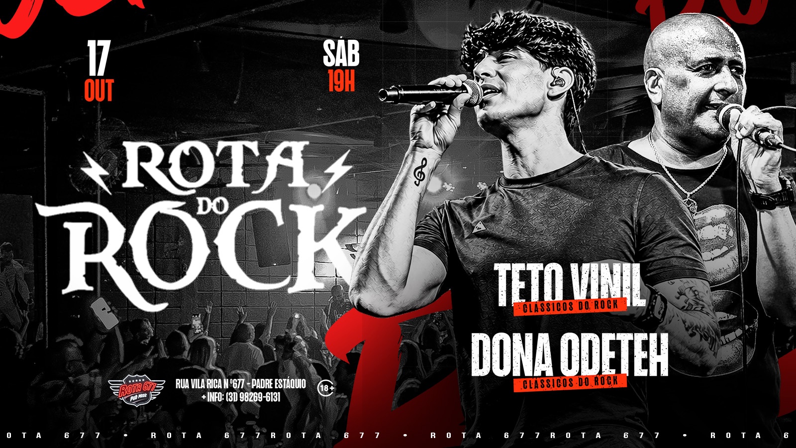 Source image — ROTA DO ROCK | TETO VINIL & DONA ODETEH | 17/10 |ROTA 677 |19H