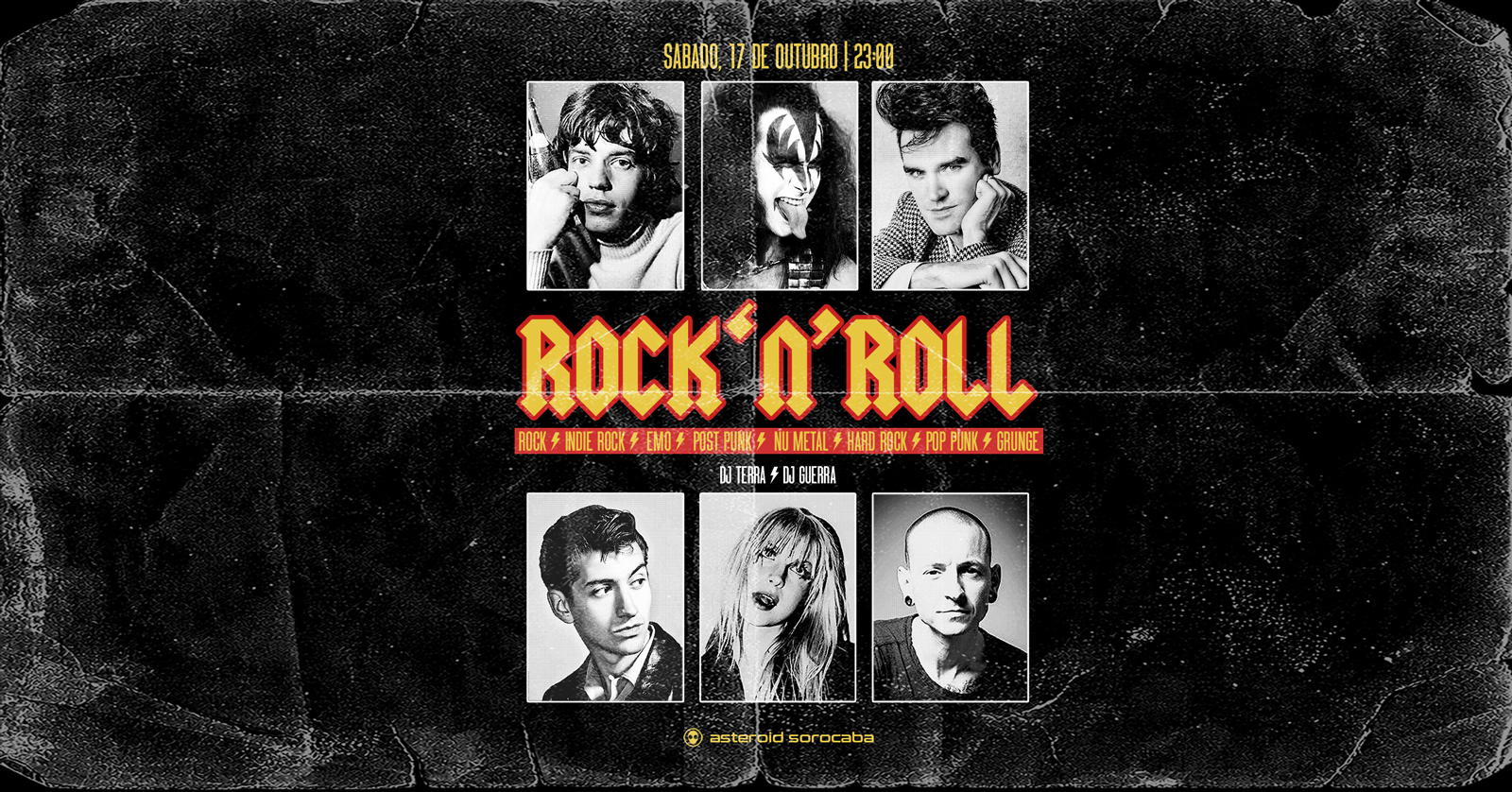 [festa] 23h: festa ROCK'N'ROLL: Rock, Indie, Emo, Post Punk, Nu Metal, Hard Rock, Pop Punk e Grunge - Sorocaba, SP