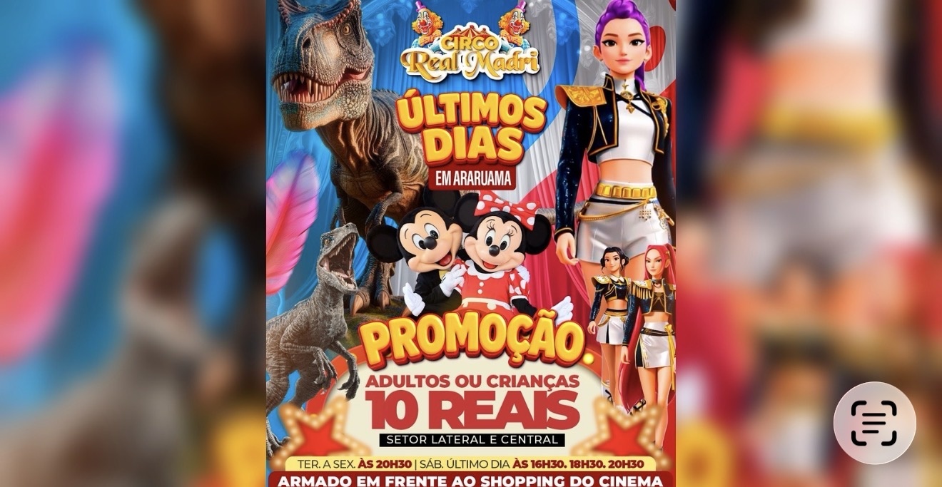 Circo Real Madri|Araruama- Quarta às 20:30