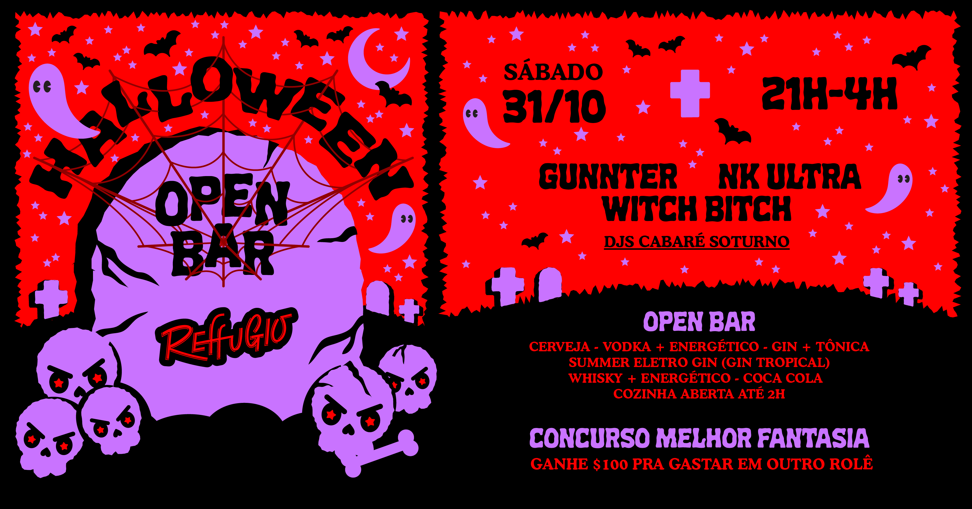 Halloween do Reffs | OPEN BAR MAL ASSOMBRADO - Caxias do Sul, RS