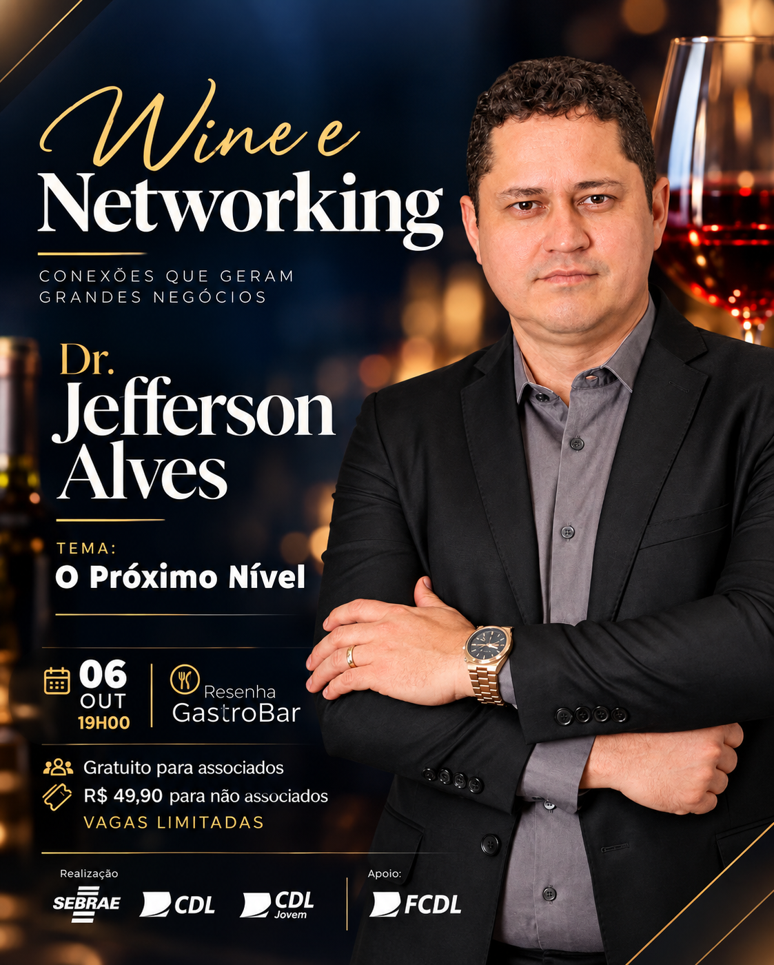 Wine e Networking | Dr Jefferson Alves