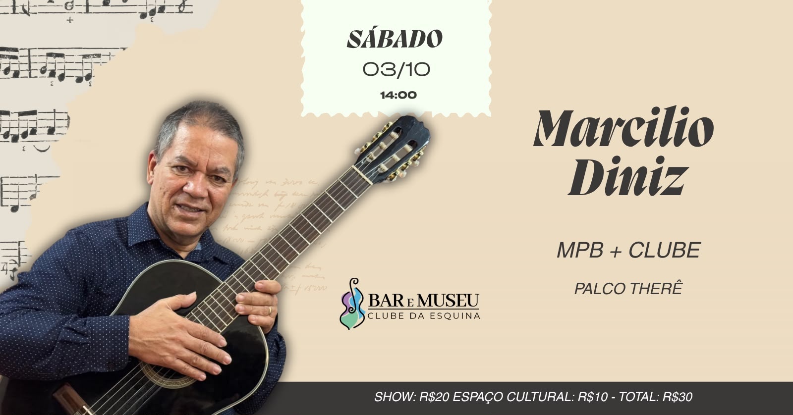 SHOW COM MARCILIO DINIZ -  CLUBE DA ESQUINA