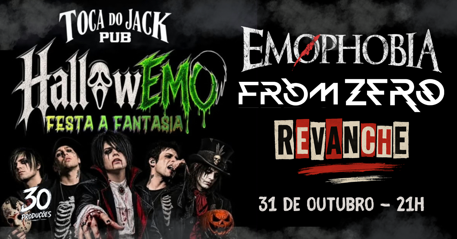 HallowEMO na Toca do Jack! Festa à fantasia - Ribeirão Preto, SP
