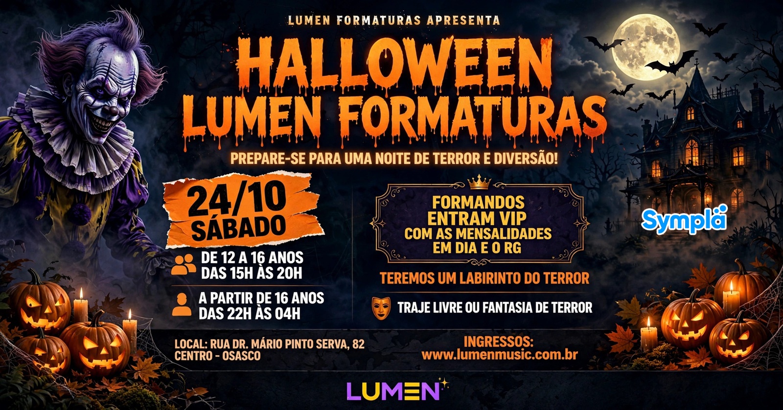 Halloween Lumen Formaturas 2026