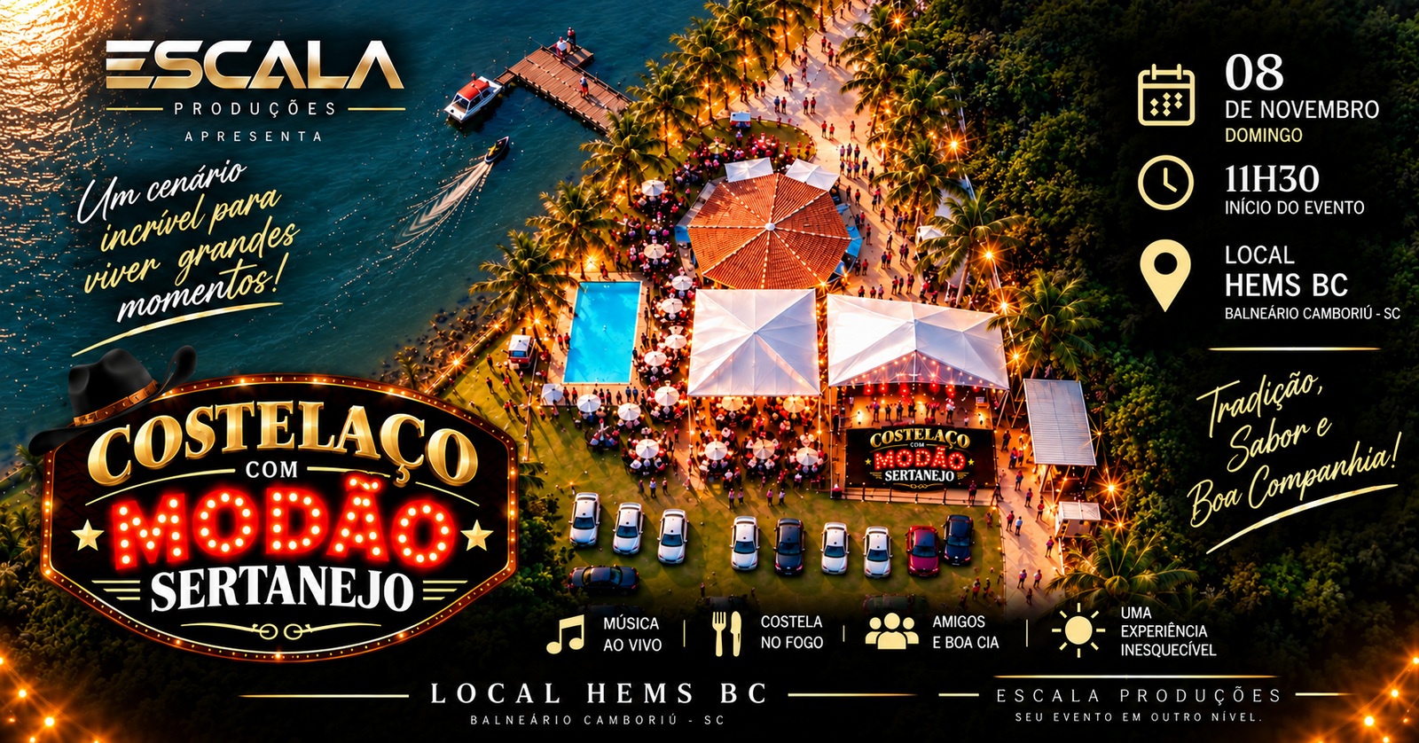 costelaço com modão sertanejo - Balneário Camboriú, SC
