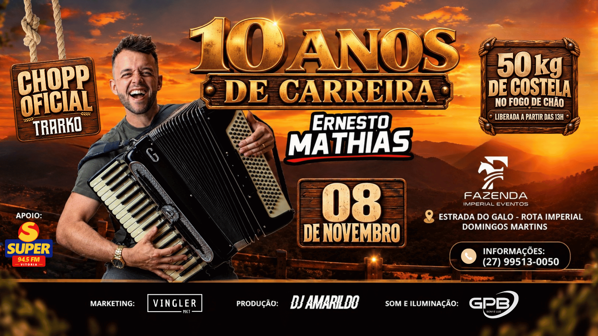 10 ANOS DE CARREIRA DO ERNESTO MATHIAS - Domingos Martins, ES