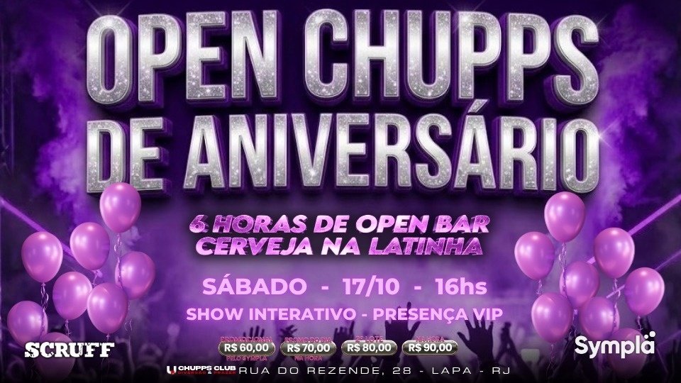 Imagem publicada pela fonte para Open Chupps Aniversario