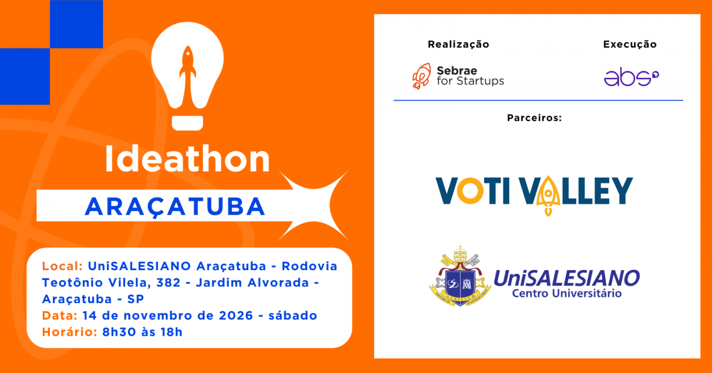 Imagem publicada pela fonte para Ideathon - Araçatuba