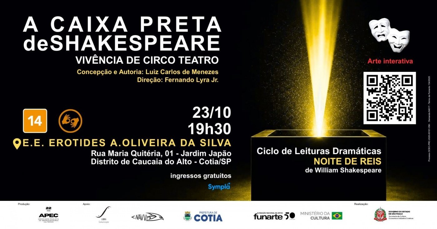 Imagem publicada pela fonte para Noite de Reis - leitura dramática