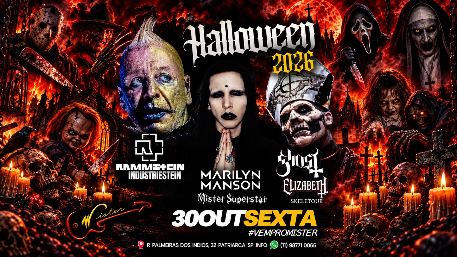 HALLOWEEN 2026 - NU METAL INDUSTRIAL | MISTER ROCK IN SAMPA | 30/10-SEX - São Paulo, SP