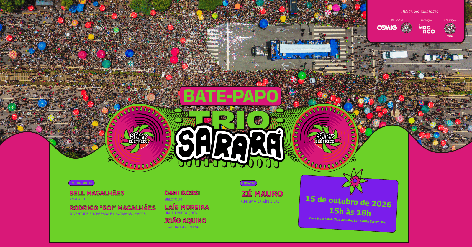 Imagem da fonte — BATE-PAPO TRIO SARARÁ | Formação, sustentabilidade e geração de renda no Carnaval de BH