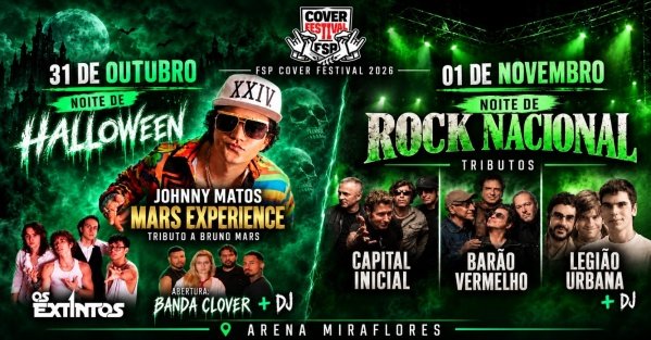 Imagem do evento FSP COVER FESTIVAL 2026 HALLOWEEN DO FOMESTOP