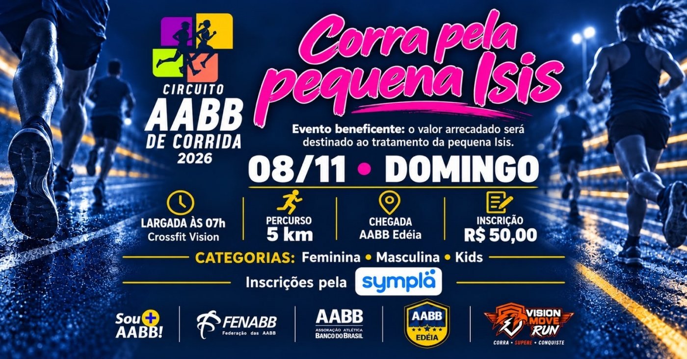 Circuito AABB de Corrida Edéia 2026 - Corra pela Ísis