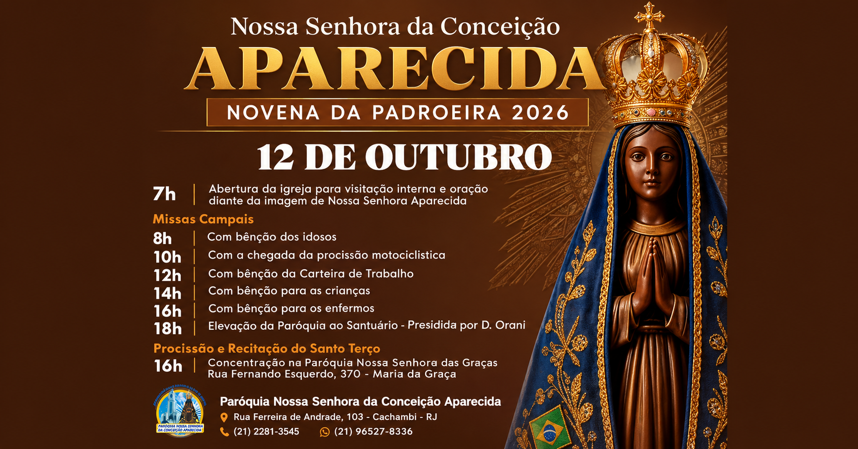 Source image — Missa em Honra a Nossa Senhora da Conceição Aparecida - Rainha e Padroeira do Brasil