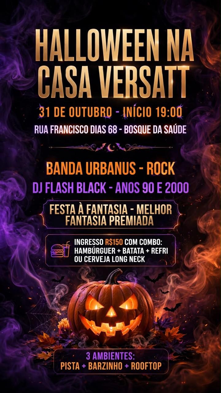 Halloween na Casa Versatt | Rock, Flashback & Festa à Fantasia - São Paulo, SP