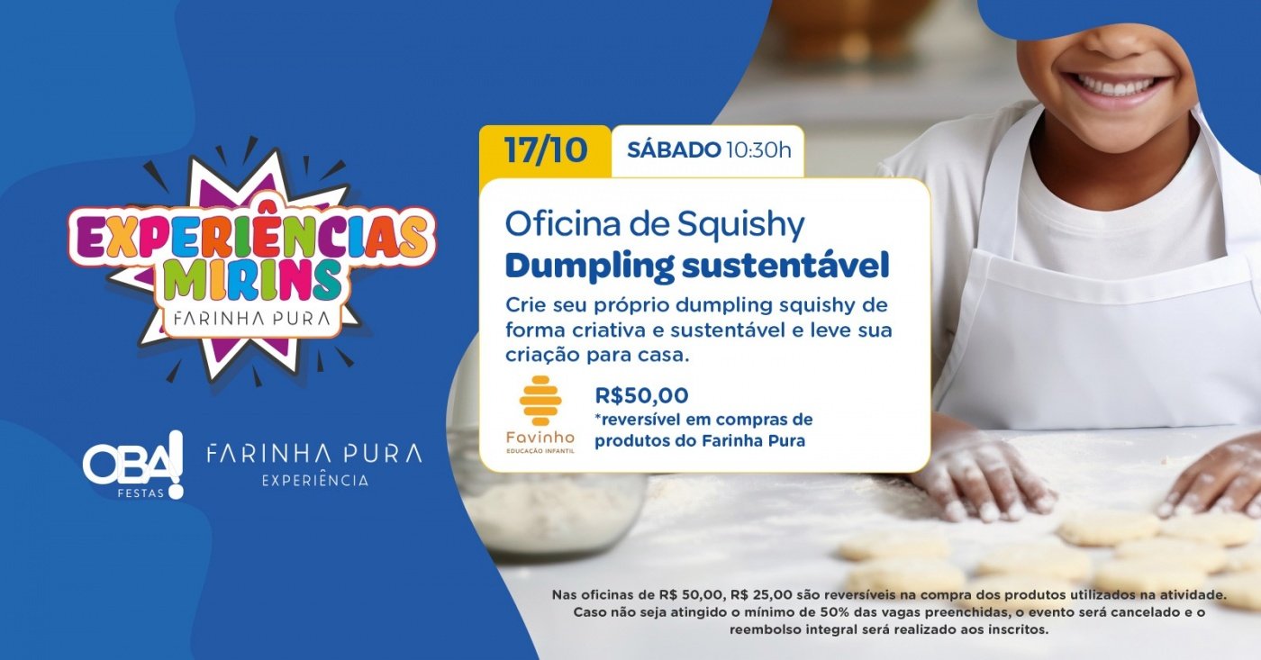 Imagem publicada pela fonte para Oficina de Squishy: Dumpling Sustentável