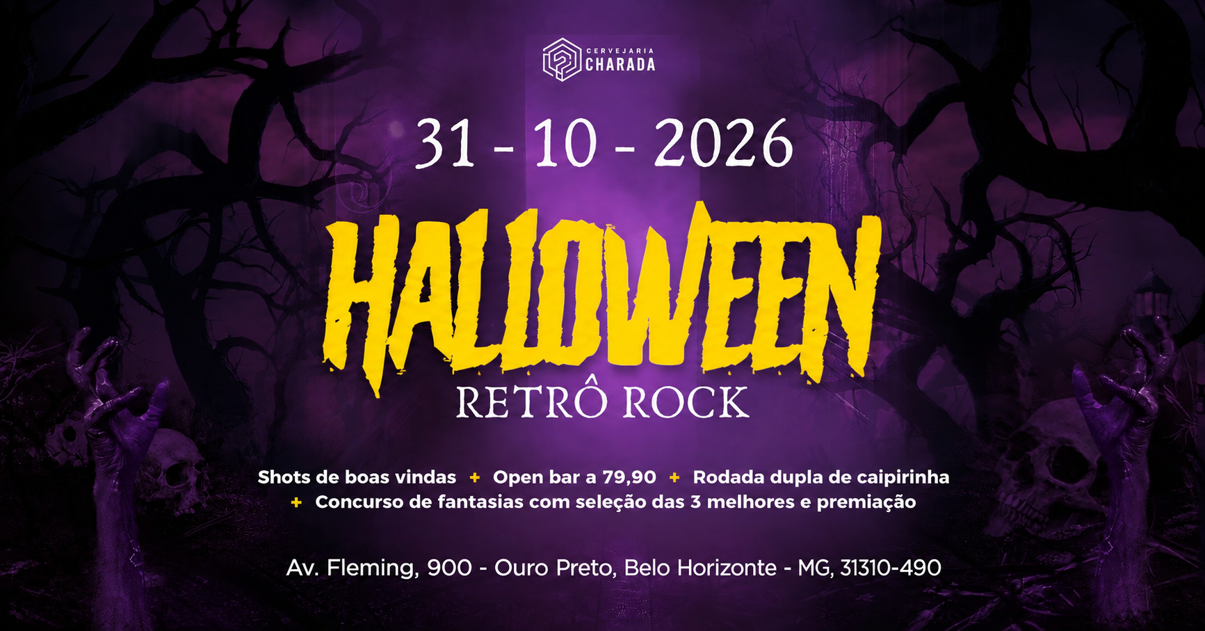 Imagem da fonte — HALLOWEEN RETRO ROCK CHARADA PUB FLEMING