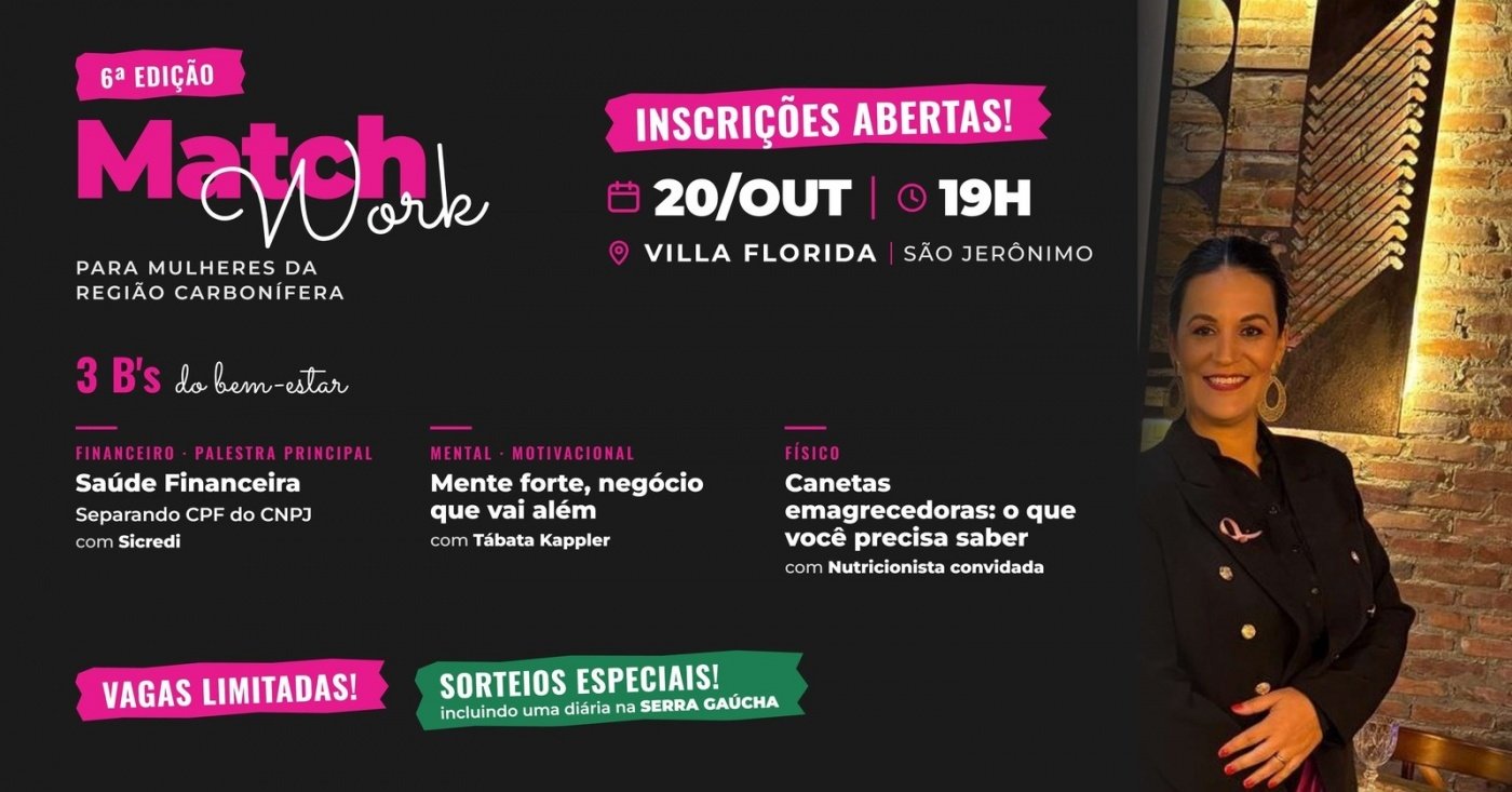 Imagem publicada pela fonte para MatchWork para Mulheres da Região Carbonífera - 6ª Edição