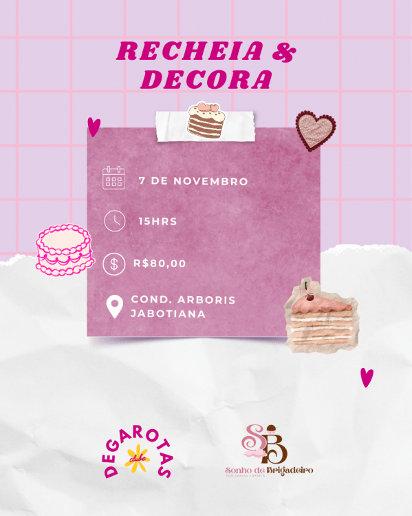 Imagem do evento Recheia & Decora #DeGarotas